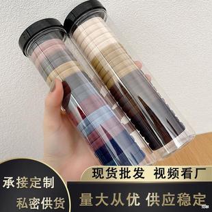 20 Cans of Mixed-Color Towel Rings, Seamless High-Elastic Hair Rings, Soft Hair Ties for Adult Students, Ponytail Rubber Bands