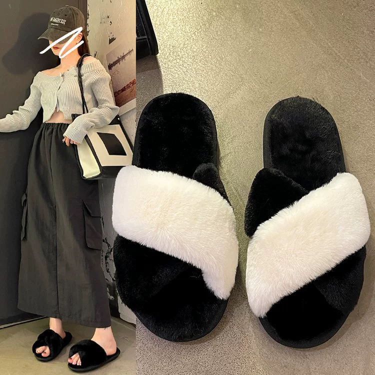 Теплые Бархатные плюшевые тапочки в новом стиле, модные высококачественные хлопковые тапочки, женские осенне-зимние Нескользящие домашние плюшевые хлопковые тапочки, женские