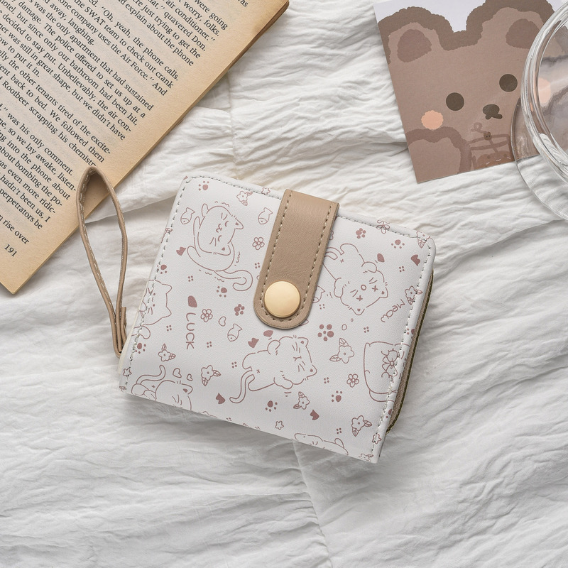 New Style Women's Short Wallet 2025 Cute Cartoon Japanese Student Folding Zipper Coin Purse Card Holder Wallet All-In-One New Style Women's Short Wallet 2025 Cute Cartoon Japanese Student Folding Zipper Coin Purse Card Holder Wallet All-In-One