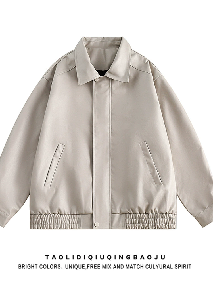 Jacket, polyurethane oversize, American retro style, high-quality oversized fit