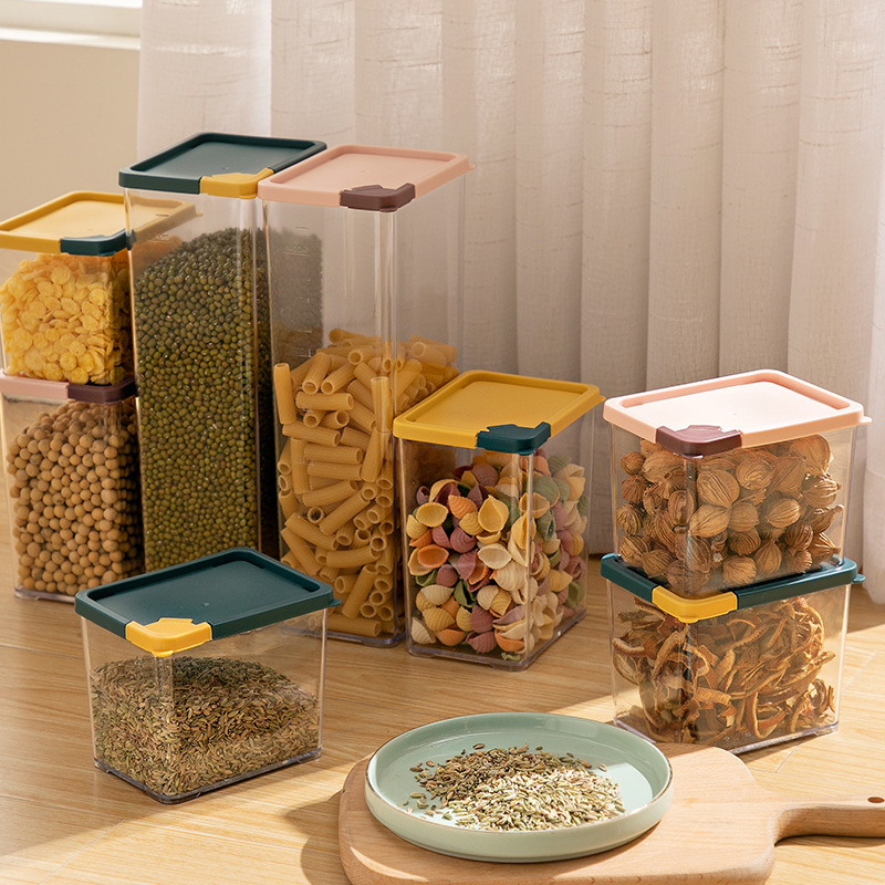 Sealed cans wholesale transparent plastic acrylic food grade kitchen storage snacks tea cereals storage cans