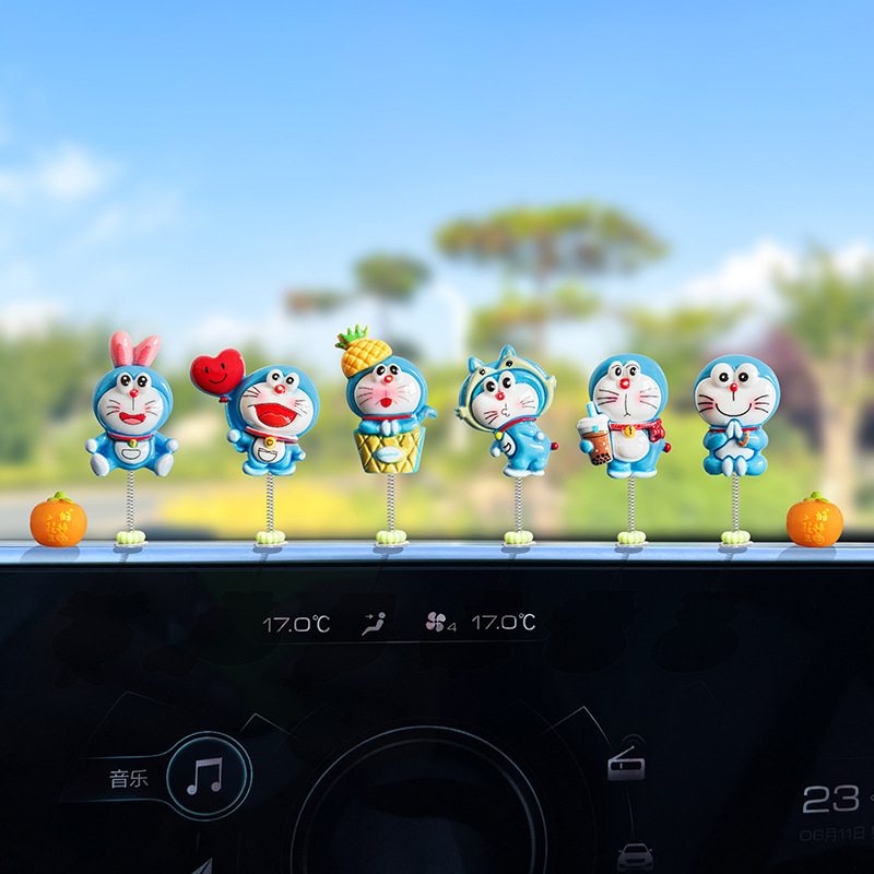 Nuevo lindo Doraemon decoración de coche creativo consola central de coche decoración de espejo retrovisor eléctrico interior