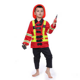 外贸新款万圣节儿童cos演出服节日表演服 儿童消防员服装消防衣