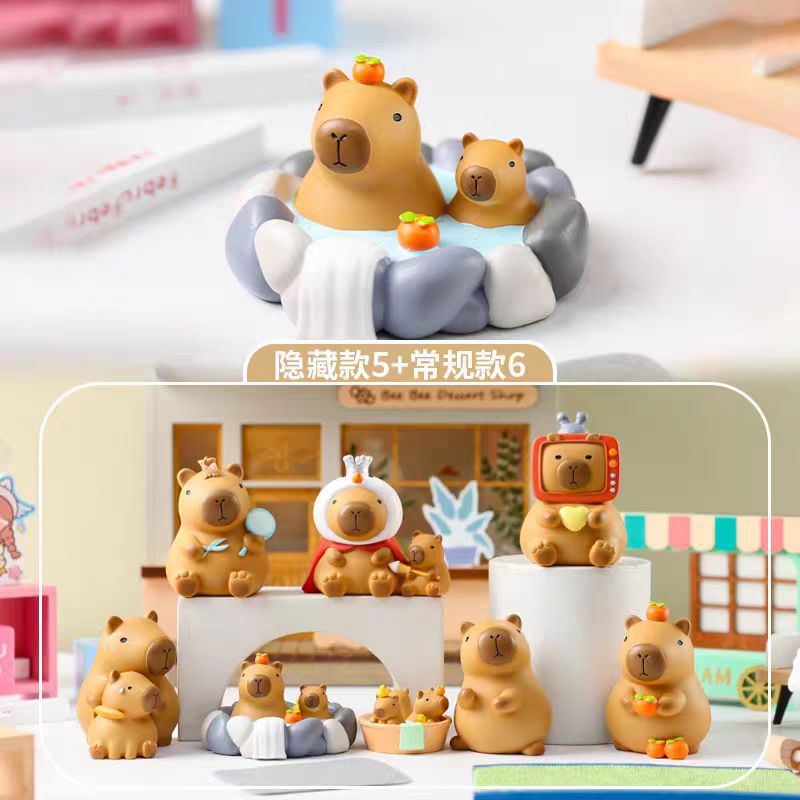 Pequeño frijoles Capybara dibujos animados hechos a mano del delfín de agua decoración de mesa caja ciega huevo girado regalo pequeño estudiante