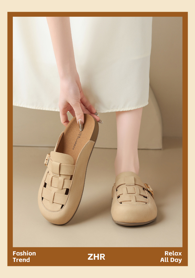 Dép sandal nữ quai chữ V đế dày phong cách cổ điển — AB198 Hạnh chi tiết 15