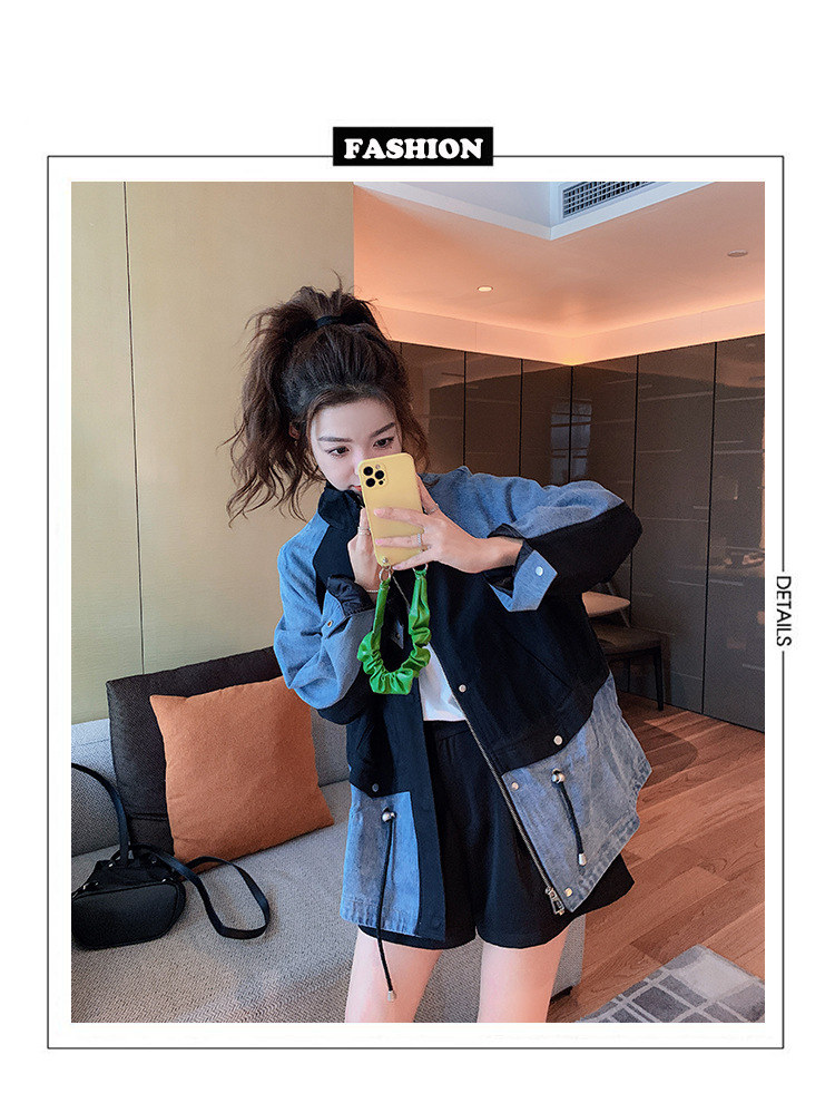 Real Shot of 2024 Veste en jean décontractée pour femme au printemps, petite taille, sensation haut de gamme, super beau haut de rue explosif_voghion.com
