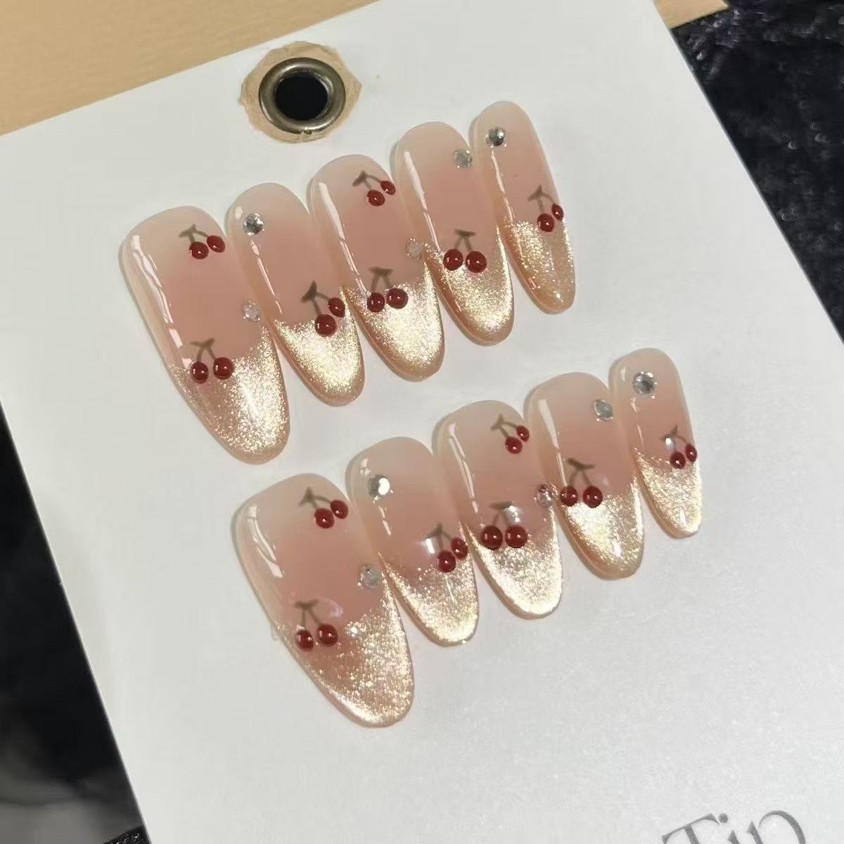 [Cereza dorada] Arte de uñas súper ojos de gato blanco