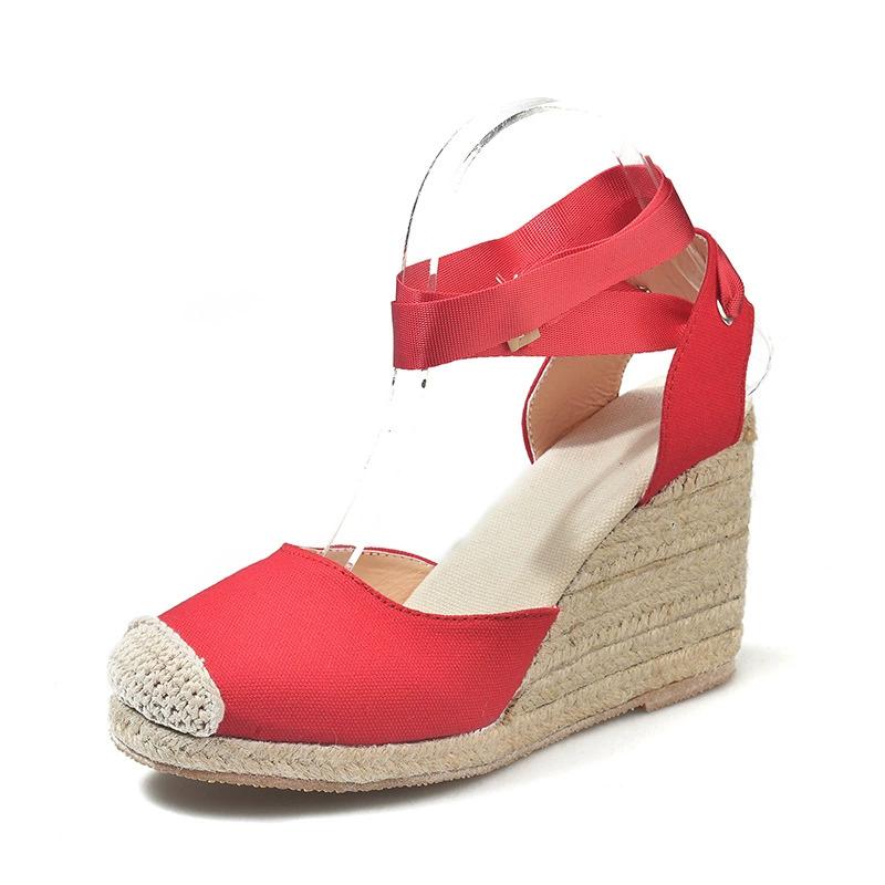 Summer woven high belt platform, sandals, footwear, European style, plus size