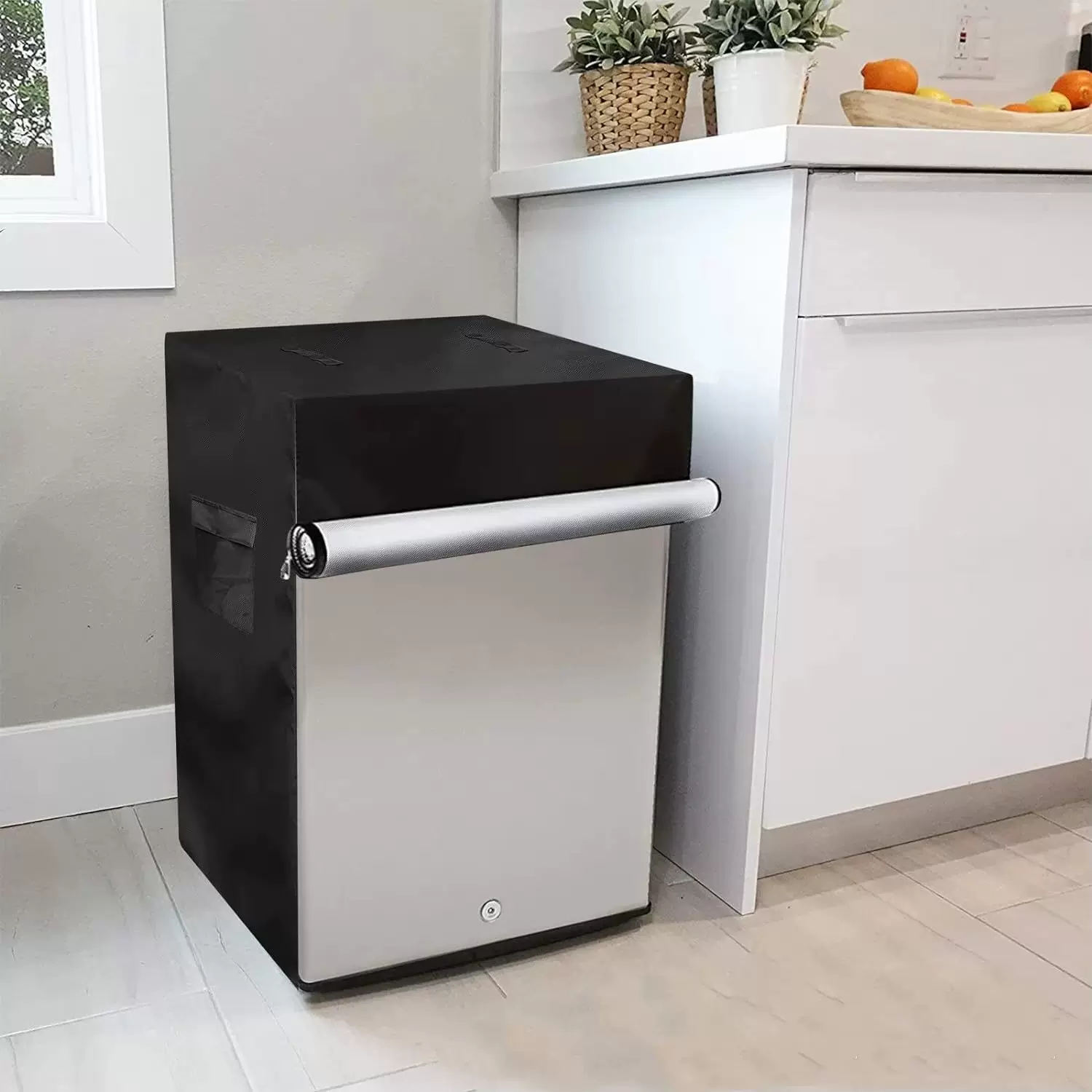 mini冰箱防尘罩210d黑色涂银牛津布 防尘盖防尘防污 跨境一件代发