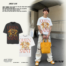 GLFS 夏新品英伦大牌感高级百搭上衣情侣短袖 韩系干净短袖BF男装