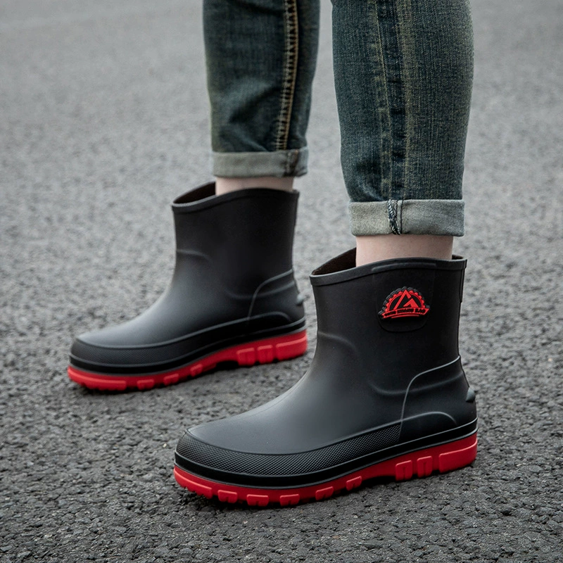 Мужские сапоги от дождя короткая мода на открытом воздухе водонепроницаемая обувь для мойки автомобиля рыболовная обувь нескользящая и износостойкая водяная сапоги для кухни рабочая резиновая обувь