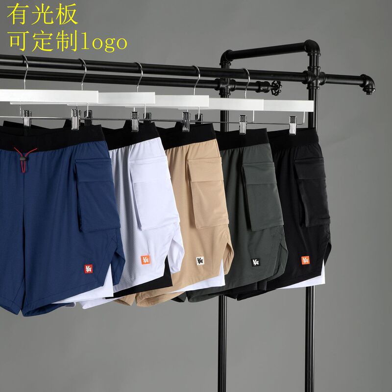 Summer Fitness Sports Shorts Muscle Brothers Fake Two-Piece Running Training Breathable Elastic Running Fitness