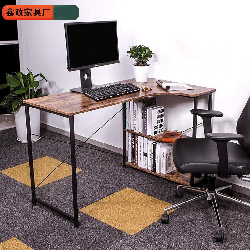 Amazon Hot Selling Bedroom Study Single Study Table L-shaped Corner Curved Desk 120cm Steel Wood Computer Table Amazon Hot Selling Bedroom Study Single Study Table L-shaped Corner Curved Desk 120cm Steel Wood Computer Table