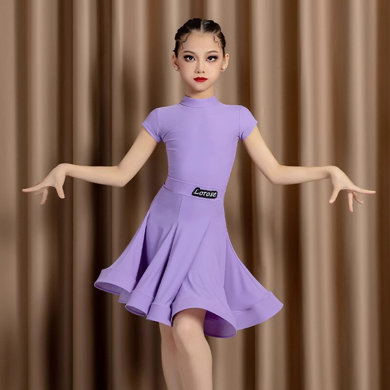 新しい子供用ラテンダンス服、標準競技服、女の子専門規定競技服、高級子供用パフォーマンス服、スプリット|undefined
