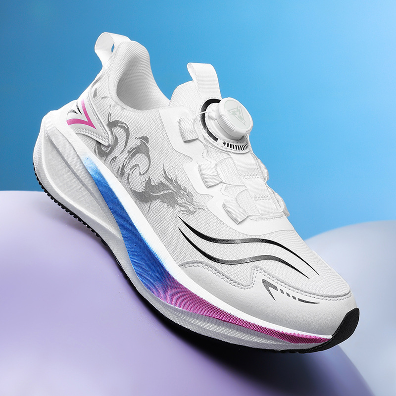 Roank Double Mesh Boys' 24 Autumn Sports Shoes Girls' Fashion Trend Dad Shoes Campus Casual Shoes Factory Direct Sale