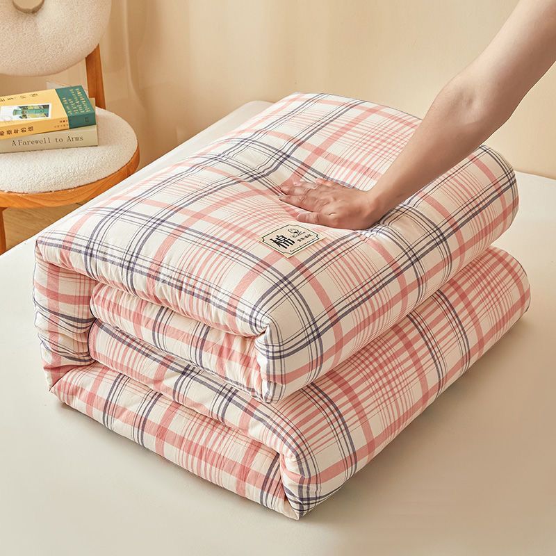 Dormitory Work Bedding Single Student Construction Site Quilt Quilt Complete Set Thickened Labor Protection Bedding Plaid