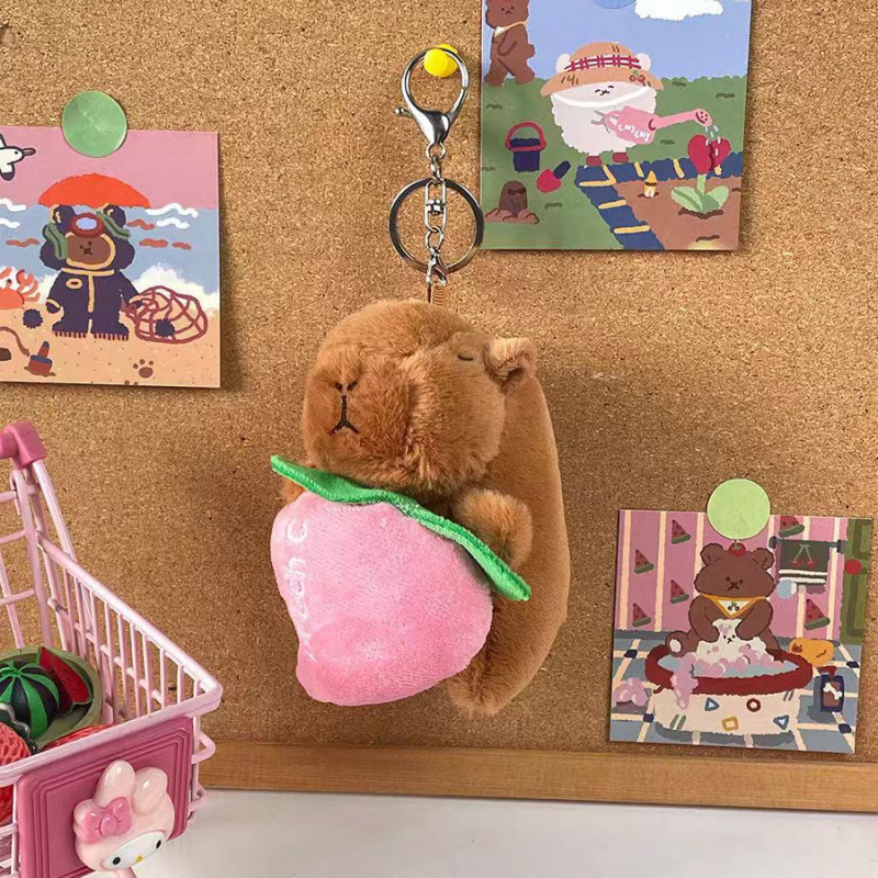 泡を吹き、揺れ、音を出して、奇妙な音を出すカピバラのペンダント、ぬいぐるみキーホルダーペンダント、かわいい人形ギフト|undefined