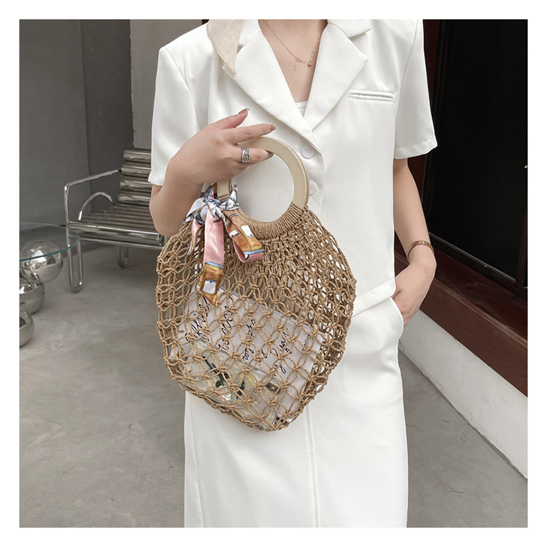 Korean Simple Hollow Straw Woven Handbag Wholesale Nihaojewelry display picture 2