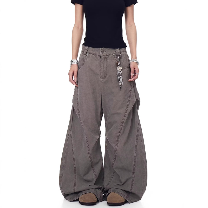 2026 American High Street Retro Deconstructed Pleated Lumberjack Work Pants Unisex Niche Loose Wide-Leg Versatile Long Pants 2026 American High Street Retro Deconstructed Pleated Lumberjack Work Pants Unisex Niche Loose Wide-Leg Versatile Long Pants