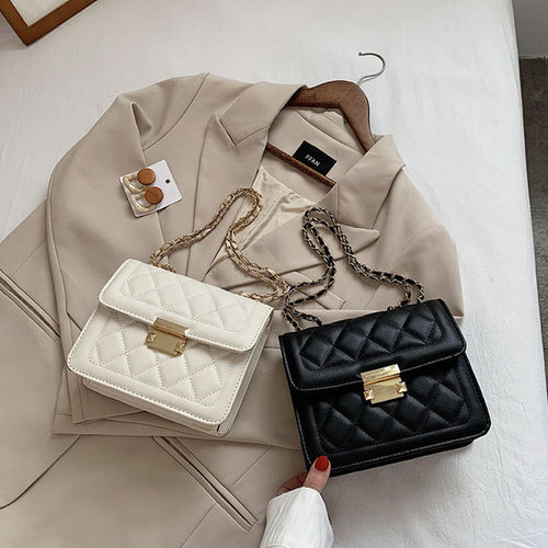 Summer small bag for women  Internet celebrity new trendy fashion rhombus chain bag Internet celebrity ins single shoulder crossbody bag for women