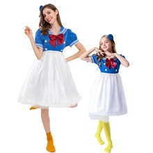 万圣节可爱唐老鸭连衣裙鸭子动漫表演服装角色扮海军风水手学生装