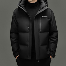 冬季休闲连帽羽绒服男士加厚时尚外套潮流白鸭绒男装防寒保暖95绒