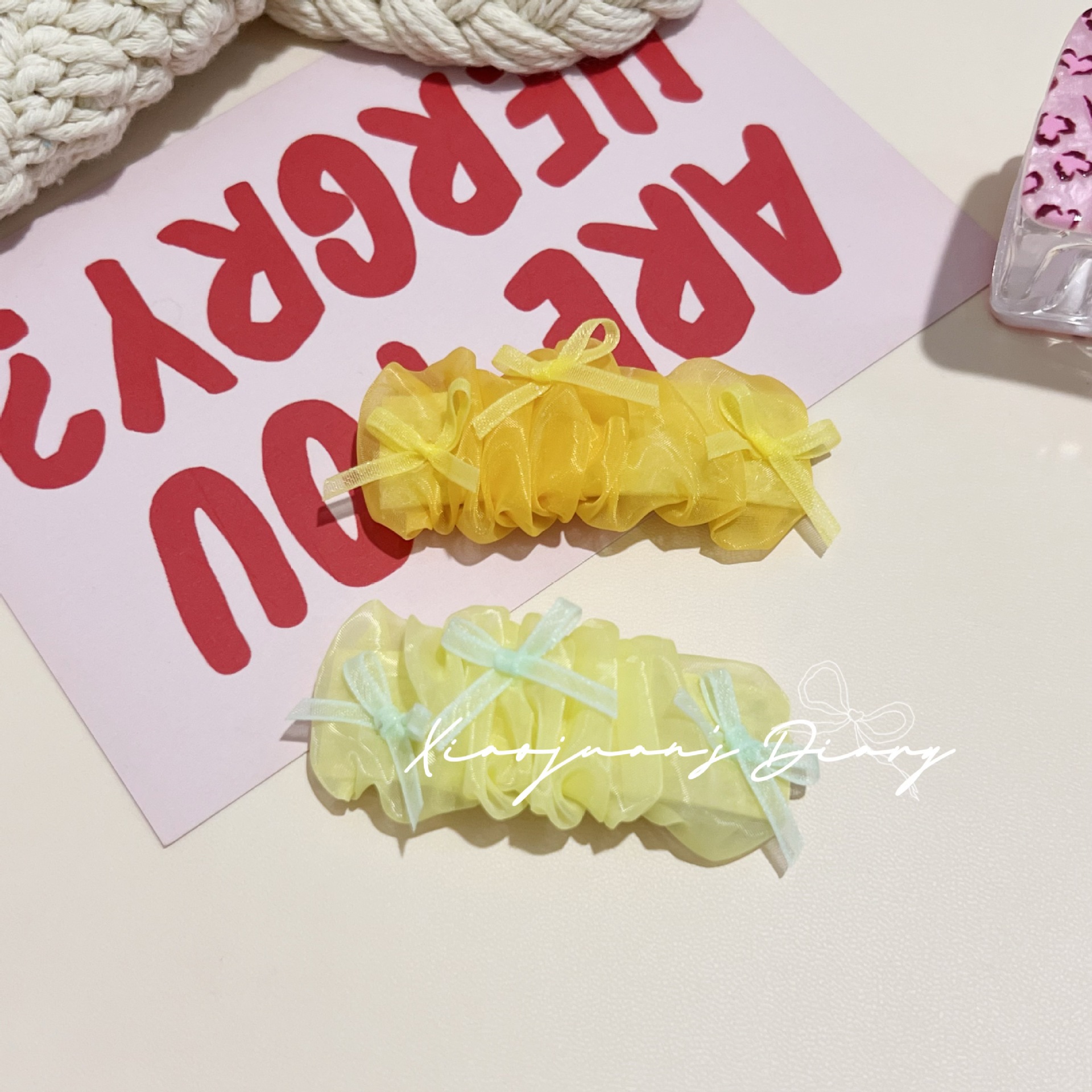 주황색 머리핀