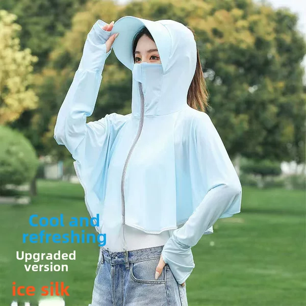 Sun Protection Clothing for Women Summer New Cycling Sun Protection Hooded Breathable Sun Protection Shirt Driving Sunshade Shawl Sun Protection Clothing