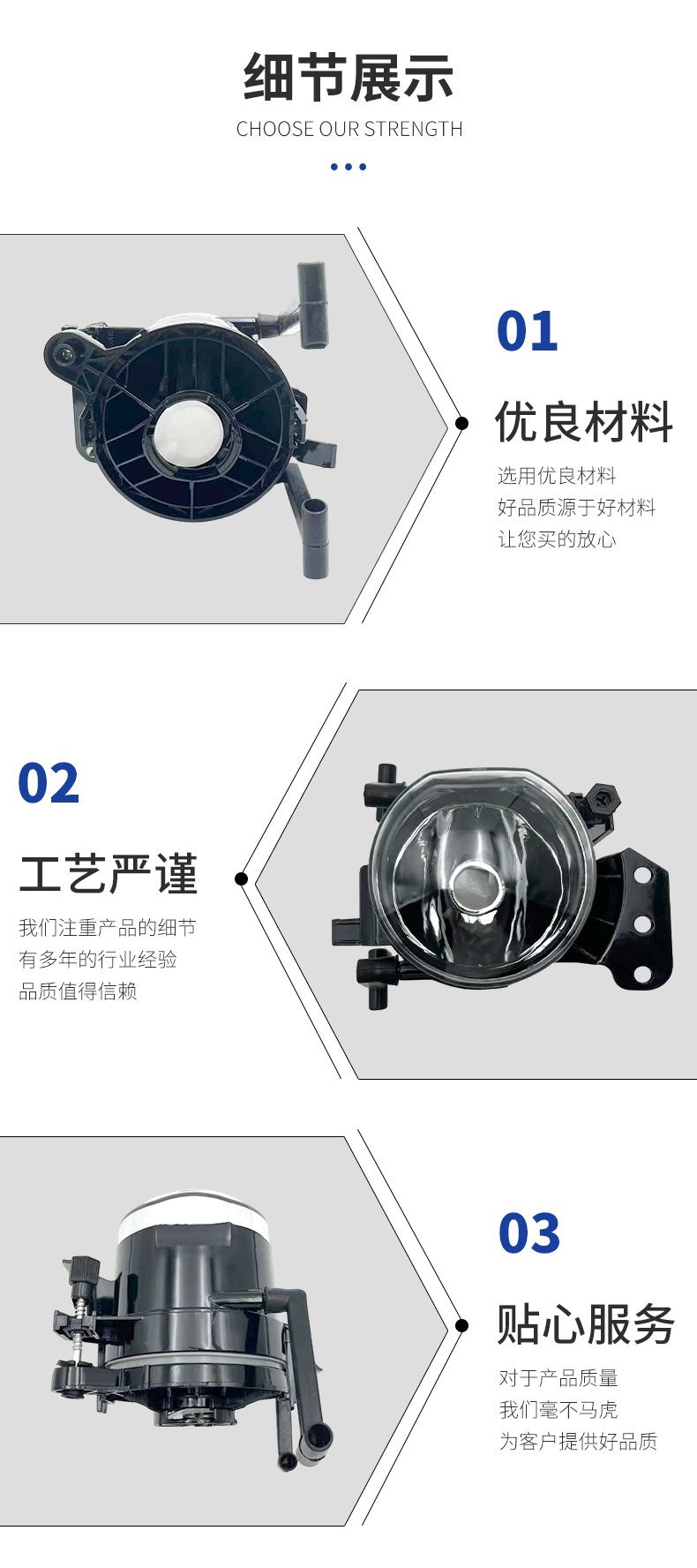 63176910791 63176910792, suitable for BMW 5 Series models from 2004-2007, E60, front fog light and defogging light