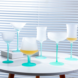 Goblet French Retro Gradient Candy Color Ice Cream Cup Glass Colorful Dessert Cup Red Wine Cup Wine Set