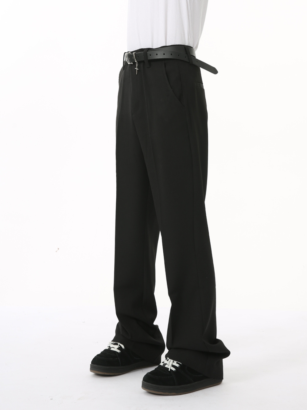 MTLCLOTHES Hombres| 2024 otoño nuevo producto simple de color sólido delgado cómodo pantalones casuales rectos pantalones