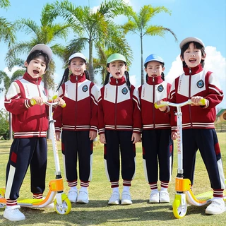 幼儿园园服运动会棒球服春秋套装一年级班服红色四件套小学生校服