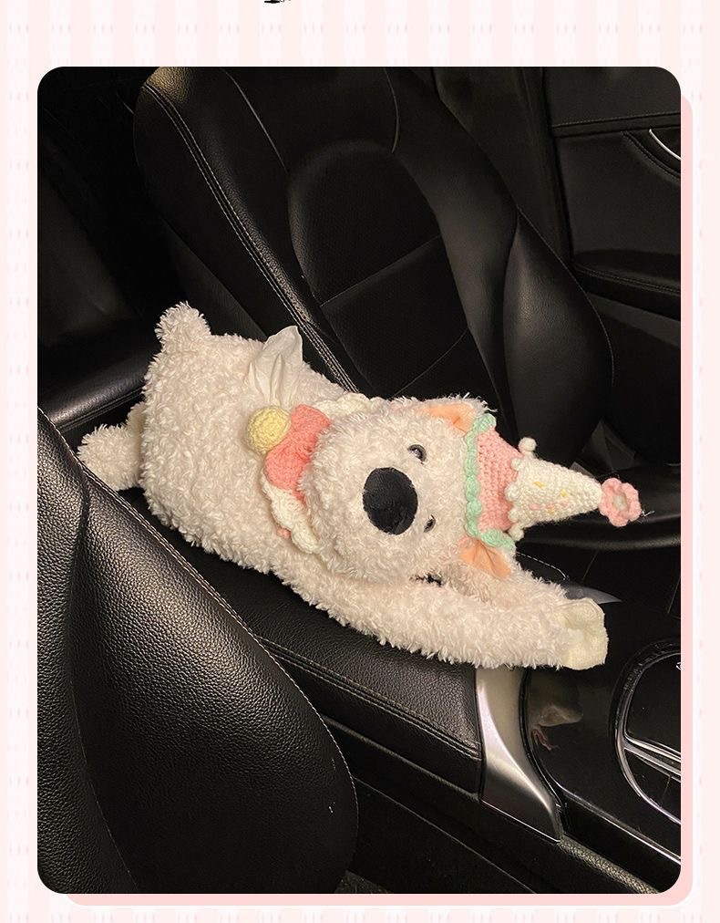 Car Tissue Box Creative Cute West Highland Paper Box Car Tissue Hanging Bag 2025 New Car Hanging Type