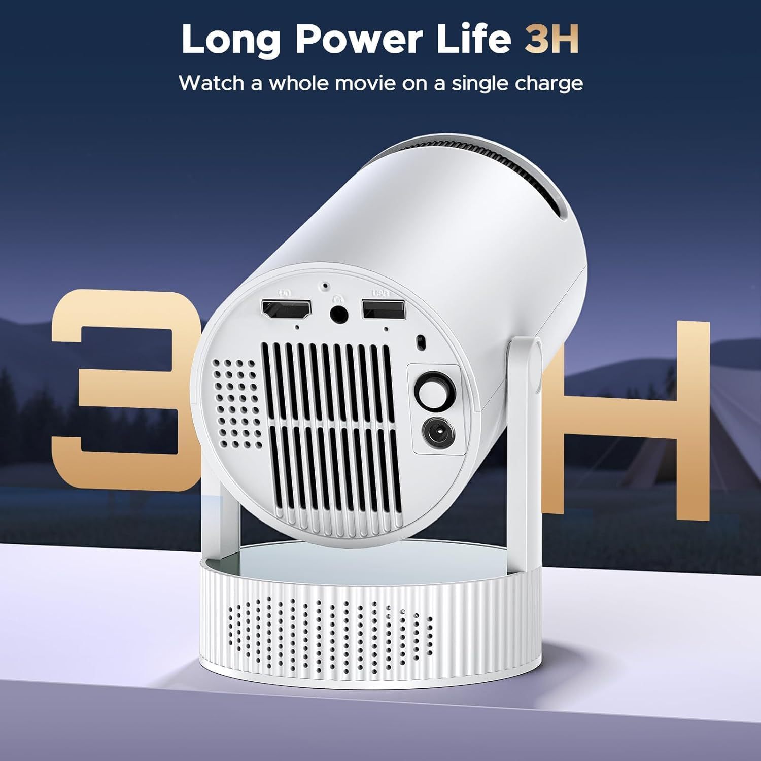 Built-in Battery, 4K Supported Android 11.0 Smart Outdoor Pr