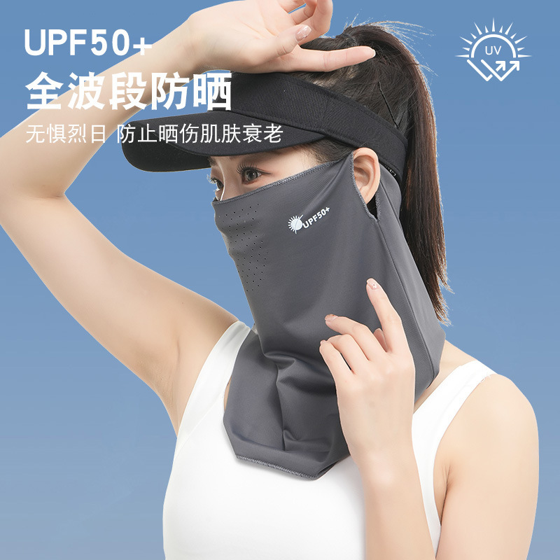 Máscara solar para mujeres verano anti-UV helado cool cuello para montar al aire libre protector de cuello protector de la cara colgando toallas faciales