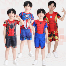 Spider-Man短袖短裤套装六一儿童节成人亲子舞台表演服蜘蛛侠