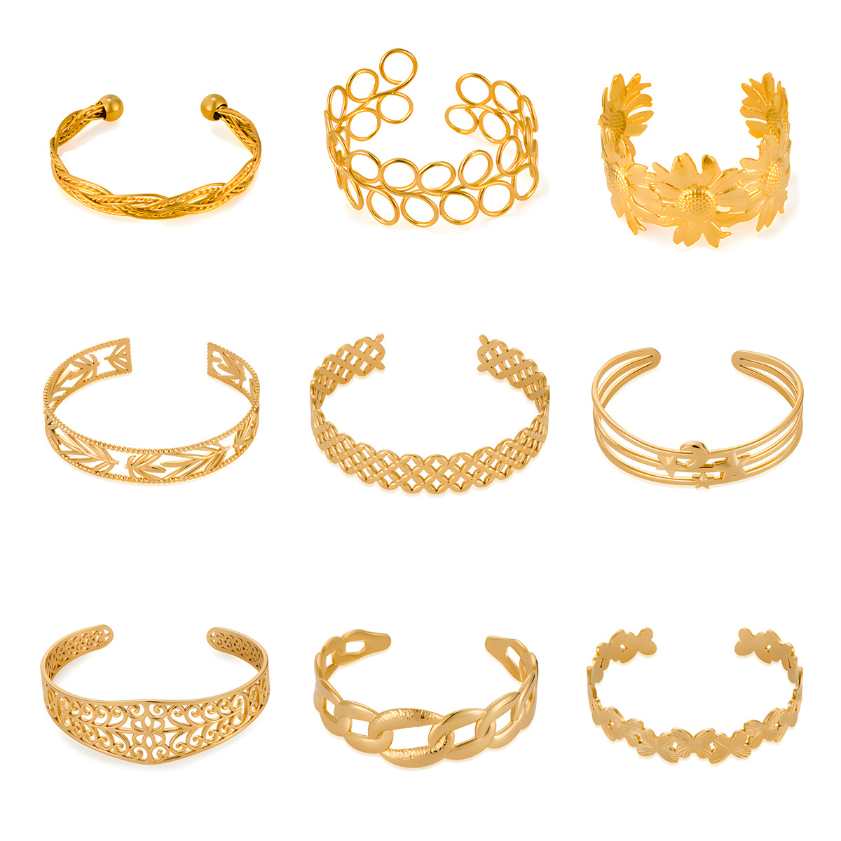 geometric golden fashionable bracelet stainless steel