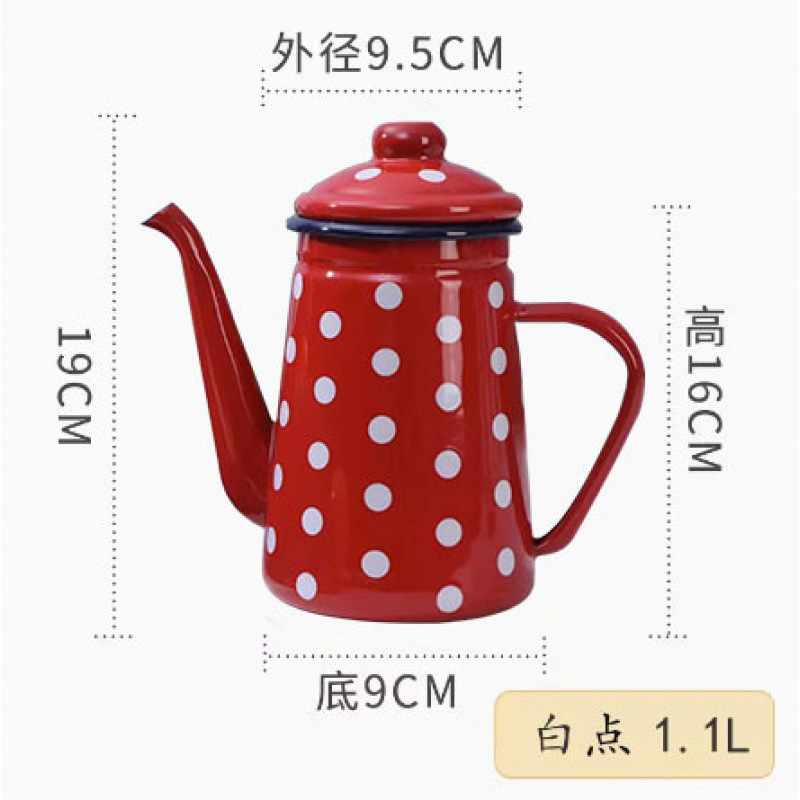 老式搪瓷咖啡壶家用饭店怀旧餐厅茶壶凉水壶泡茶壶奶茶壶油壶醋壶|undefined
