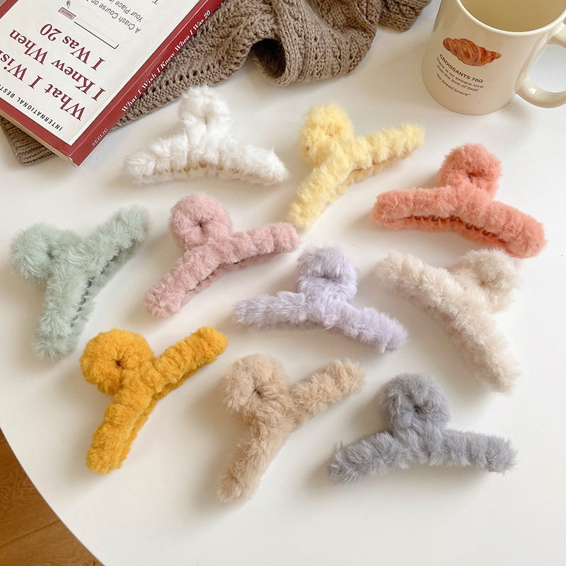 12cm Autumn And Winter Plush Women, Large For Back Of The Head, Shark Clip Accessory, Children's Hair Ornament_voghion.com