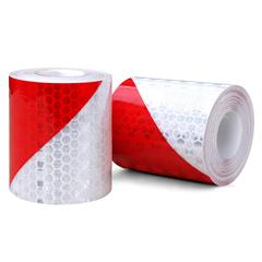 Hot selling bicycle red and white twill outdoor waterproof night warning warning sign reflective truck sticker wall basement