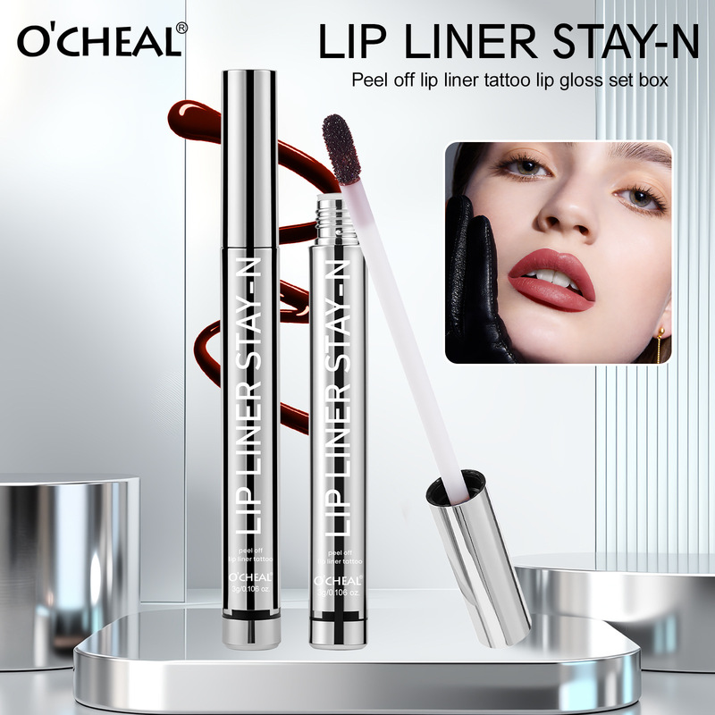 OCHEAL Peel-Off Lip Glaze 4-Pack Tattoo Lipstick Set Long-Lasting, Non-Fading, Waterproof, Smudge-Proof, Cross-Border Wholesale