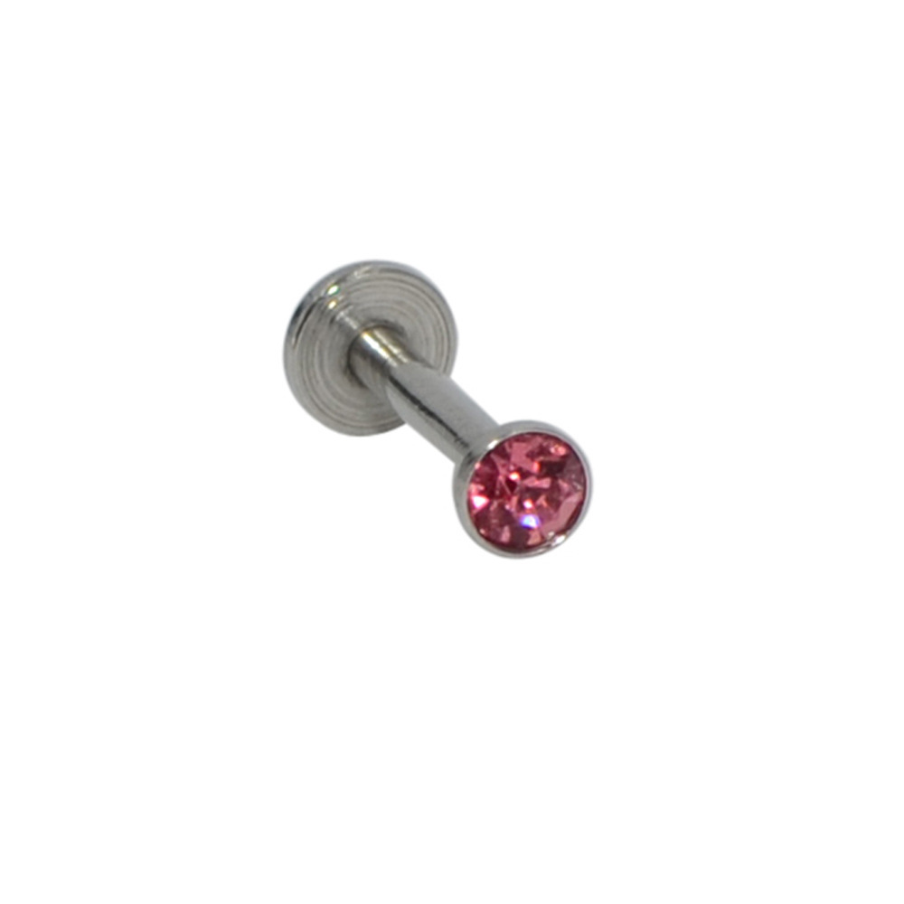 Personalized Stainless Steel Nose Piercing Stud With Rhinestone_voghion.com
