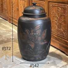 批发云南茶叶罐大号茶缸紫砂茶罐家用存茶罐储存罐水缸储水罐