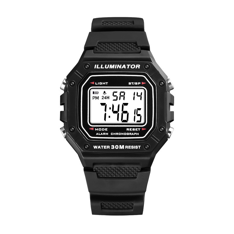 Simple juventud casual estilo deportivo reloj electrónico estudiante tendencia multifunción reloj de alarma al aire libre reloj electrónico luminoso