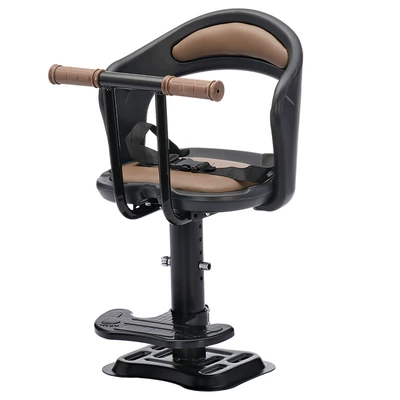 Electric Motorcycle Child Safety – Electric car child seat - black-brown-armrest-style