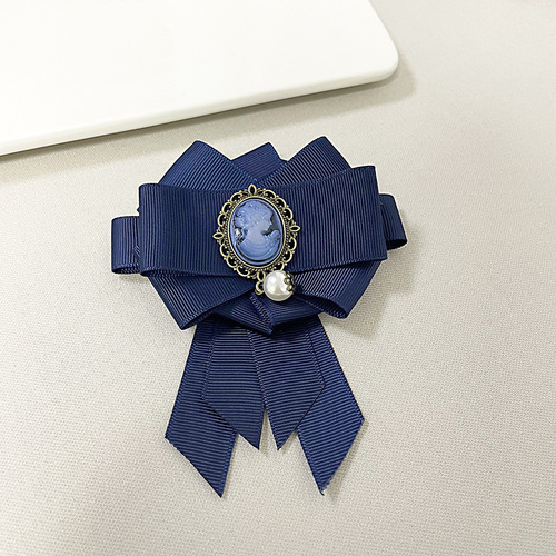 Retro high-end brooch accessories fabric ribbon clothing accessories bow tie brooch pin suit