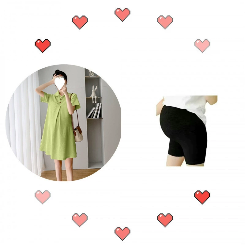 Summer clothing for pregnant, dress, summer skirt, western style, polo collar, with short sleeve, for teenagers, internet celebrity