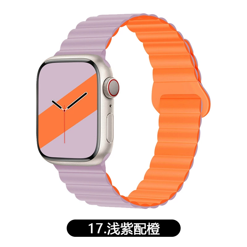 Подходит ремешок Apple Watch двухцветный магнитный силикон IWATCH1-9 поколения/SE