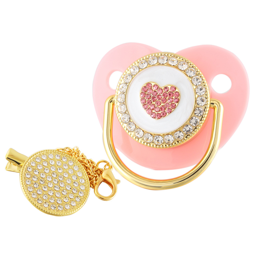 Трансграничный взрыв мультфильм Crown Love Diamond Серия Детская соска-пустышка с цепью для матери и ребенка
