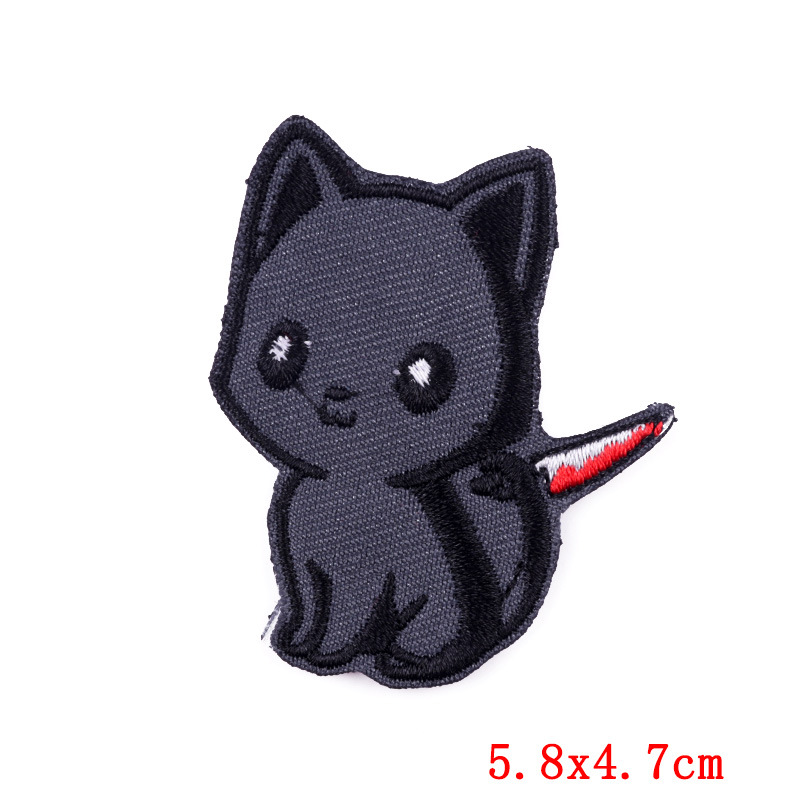 7g Weight Clothing Sticker Patches Classification 1 Piece Cute Animal Cartoon Black Clothing Sticker Patches